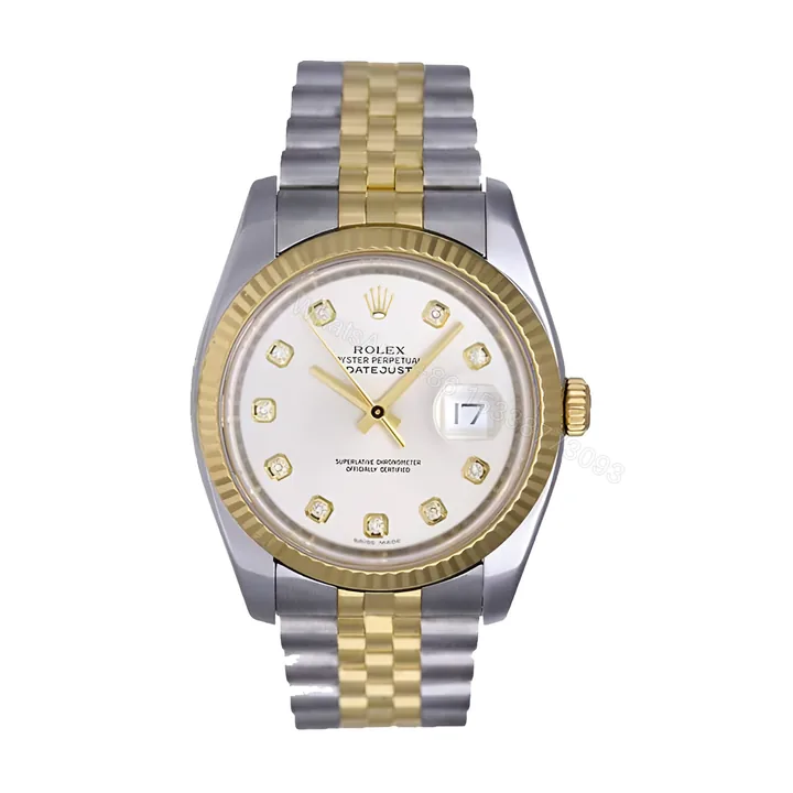 View 1 of Rolex Datejust 16233 Steel Gold Mother of Pearl Replica