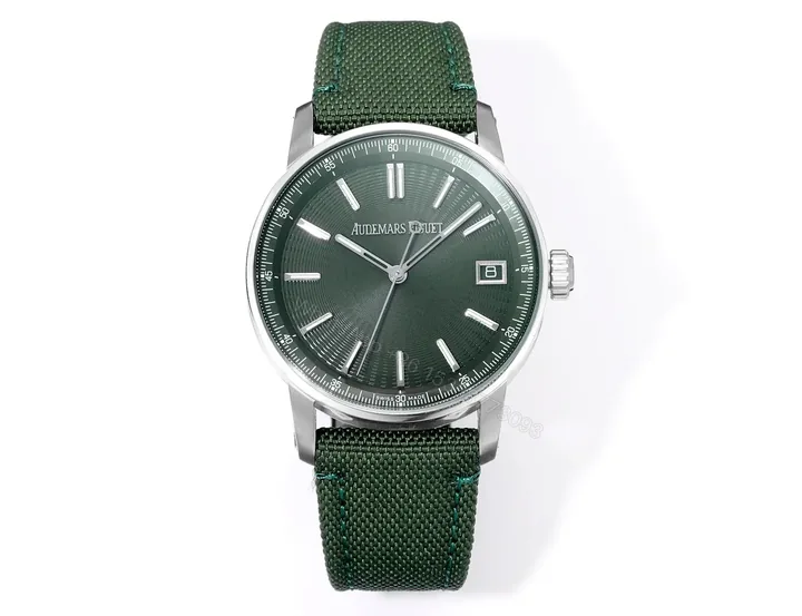 View 1 of Audemars Piguet CODE 11.59 Green Dial Stainless Steel Watch with Fabric Strap