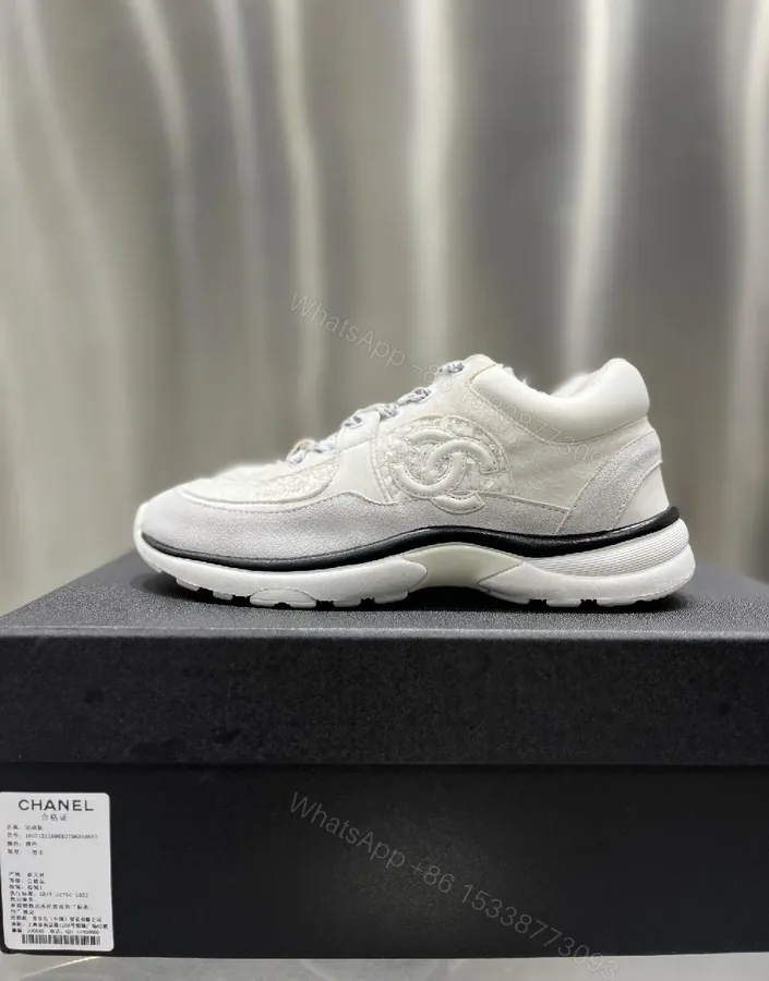 View 1 of White Suede-Blend Luxe Sneakers with Subtle Quilting