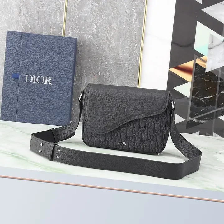 View 1 of Minimalist Crossbody: Monogram Leather, Black, Modern Chic, Durable Ease, Bag