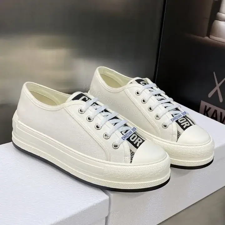 View 1 of WALK’N’DIOR PLATFORM SNEAKERS UNISEX CANVAS WHITE – CD191