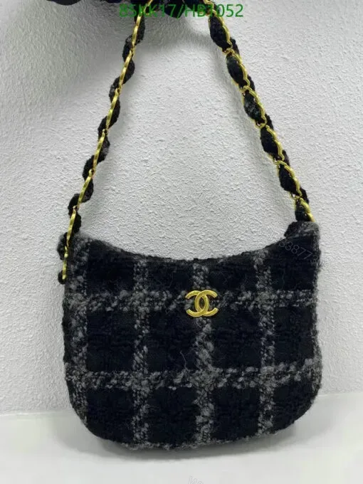 View 1 of Chanel CC Tweed Shoulder Hobo Bag Winter Style GB72547