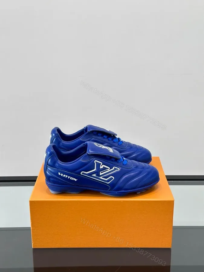 View 1 of LV Men Blue Leather Sneakers