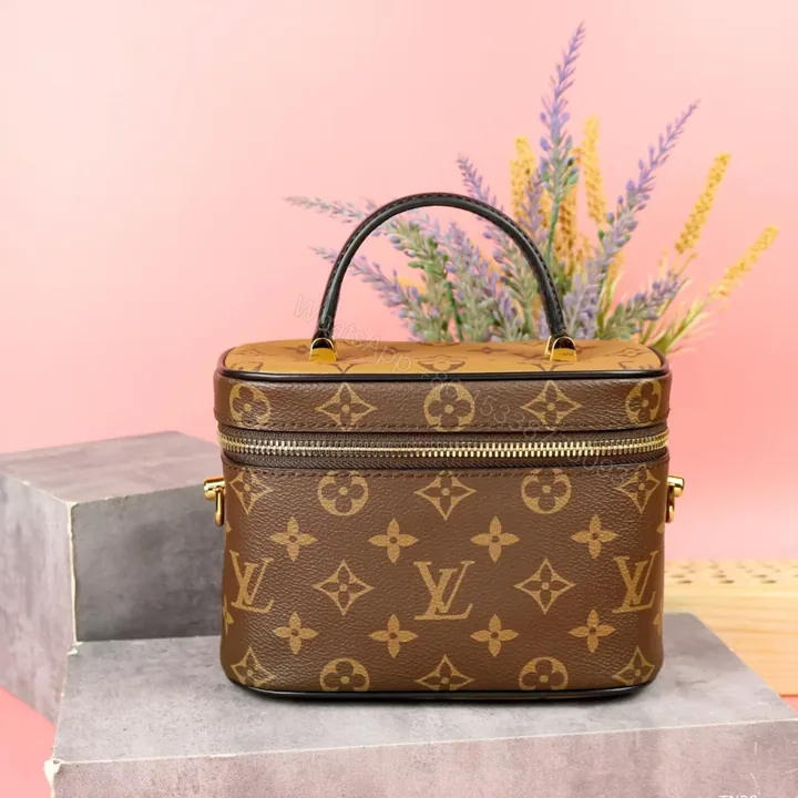 View 1 of Louis Vuitton LV Clutch Box Bag Replica 11 Brown 19x13x10cm