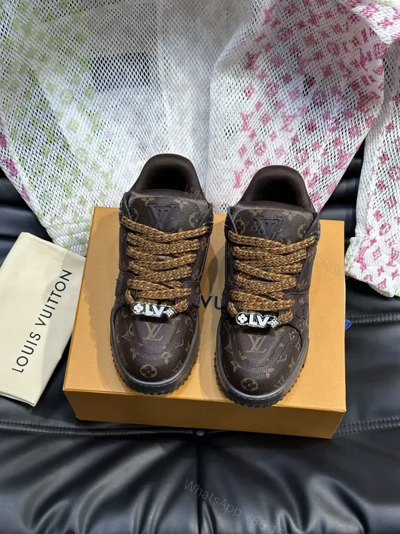 View 1 of Bold LV Monogram Textured Boots with Luxe Lacing