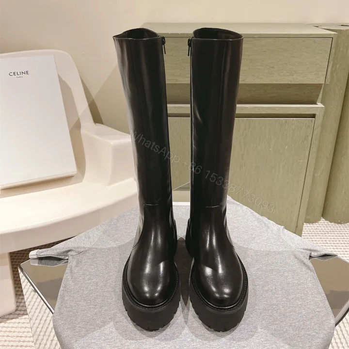View 1 of 高仿Celine*354233492厚底高筒靴牛皮黑色免檢版