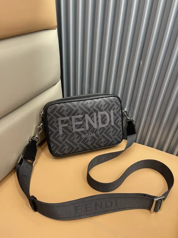 View 1 of Compact Luxury Messenger: Fendi Monogram Crossbody Bag