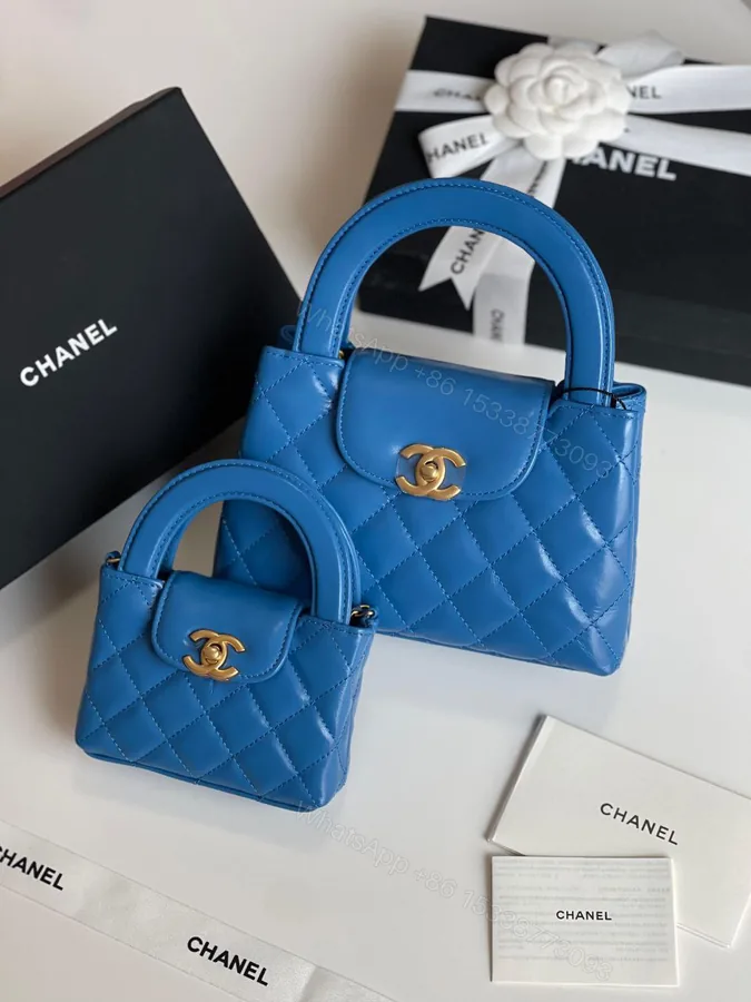 View 1 of Chanel Shiny Aged Calfskin Quilted Mini Nano Kelly