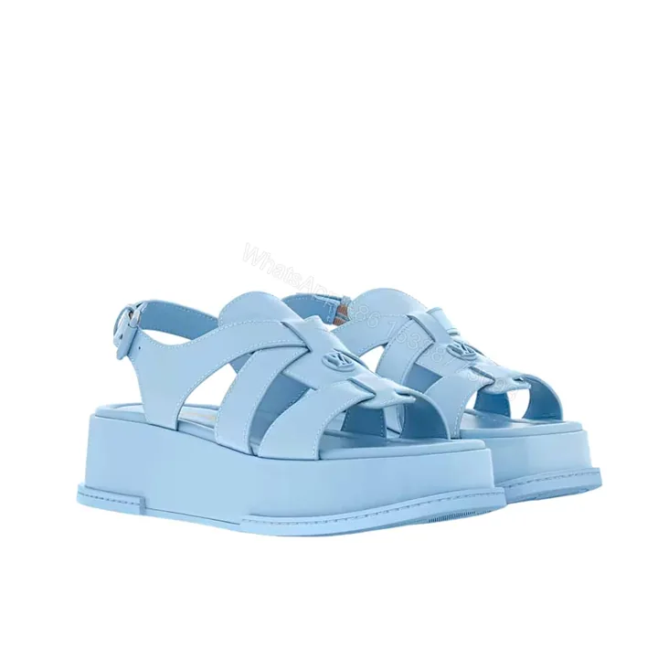 View 1 of LOUIS VUITTON MAYA PLATFORM SANDAL LIGHT BLUE 1AGY10