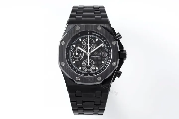 View 1 of JF Factory Audemars Piguet Royal Oak Offshore Black Stainless Steel Bracelet Watch with Exclusive 4404 Chronograph Movement