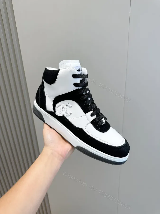 View 1 of Chic High-Top Sneaker: Leather & Suede, Luxe Comfort