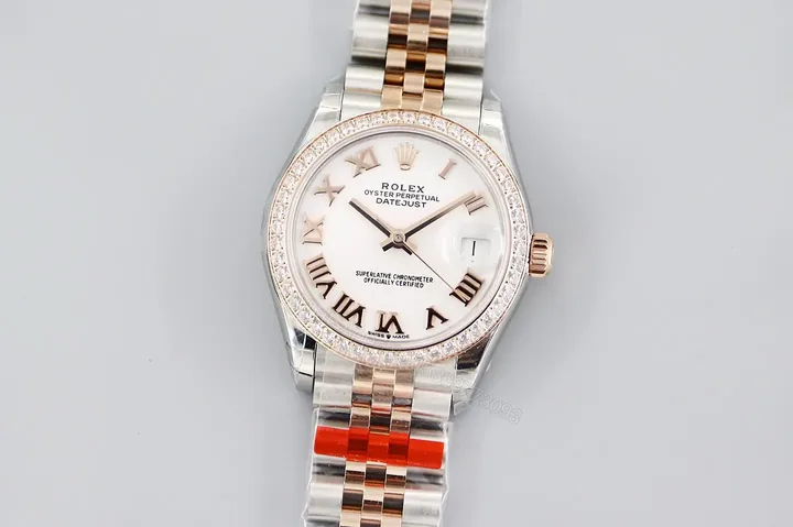 View 1 of Rolex Datejust 31 278381RBR Diamond White Roman Dial Jubilee Bracelet Watch 278381RBR-0004