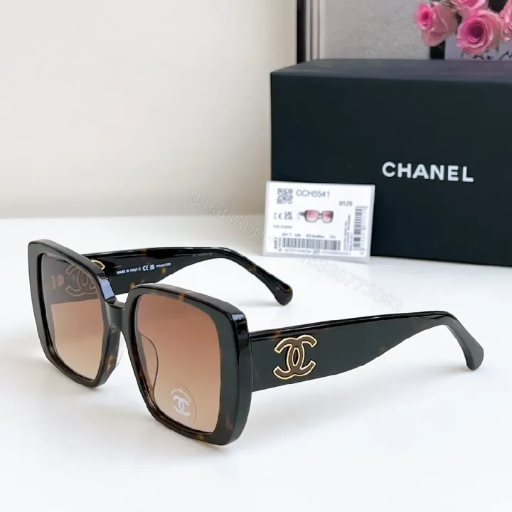 View 1 of Brown Gradient Luxe Sunglasses - Black Frame, Oversized Square, UV400