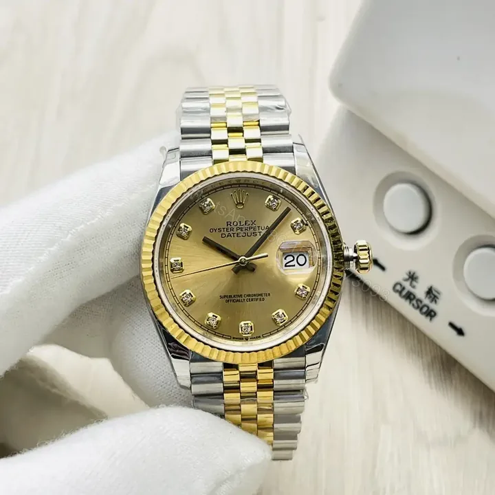 View 1 of Rolex Datejust 41 Yellow Rolesor Fluted Diamond Champagne Dial Jubilee Edition – 126333-0012