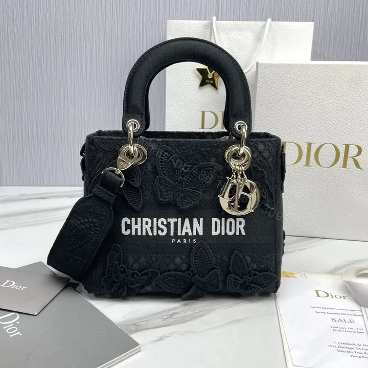 View 1 of Chic Embroidered Butterfly Dior Bag - Signature Monogram Handbag