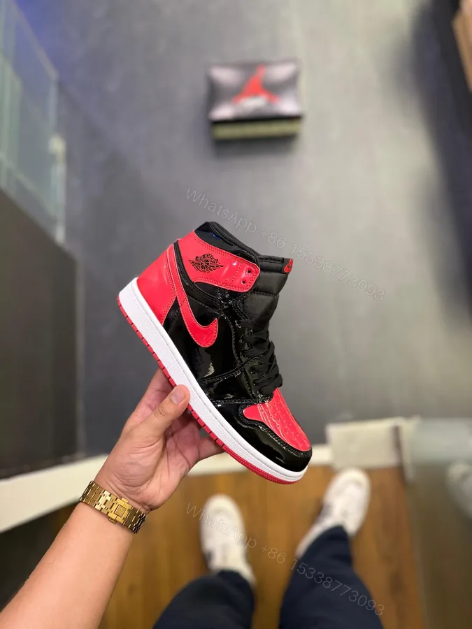 View 1 of FIRST COPY AIR JORDANS RETRO 1 PATENT BRED FOR MEN