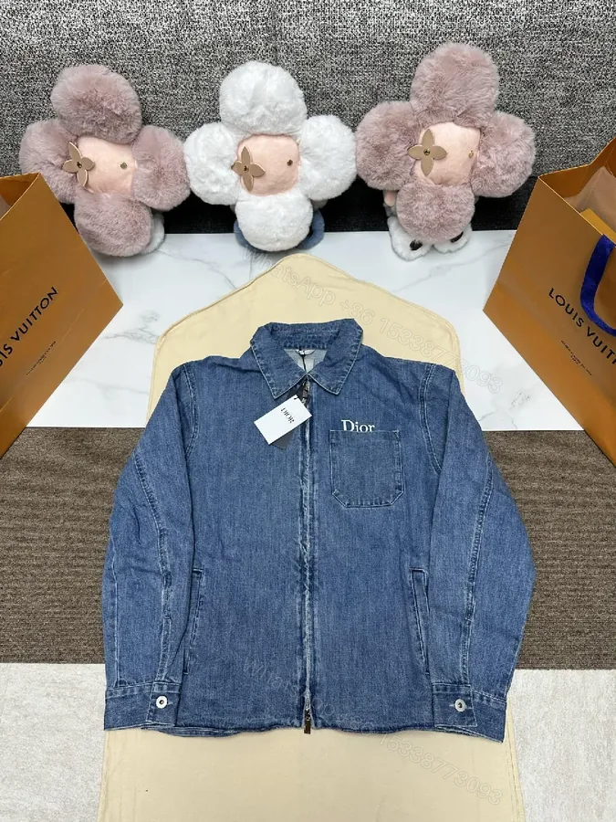 View 1 of Denim Jacket: Mid-Wash, Zipper Closure, Classic Edge