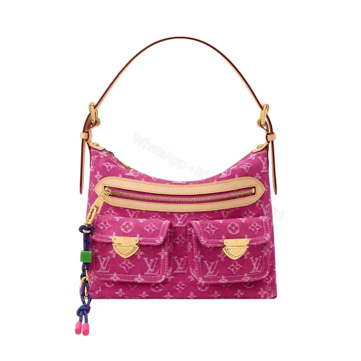 View 1 of Louis Vuitton Baggy Fuchsia Denim 30Cm M28266