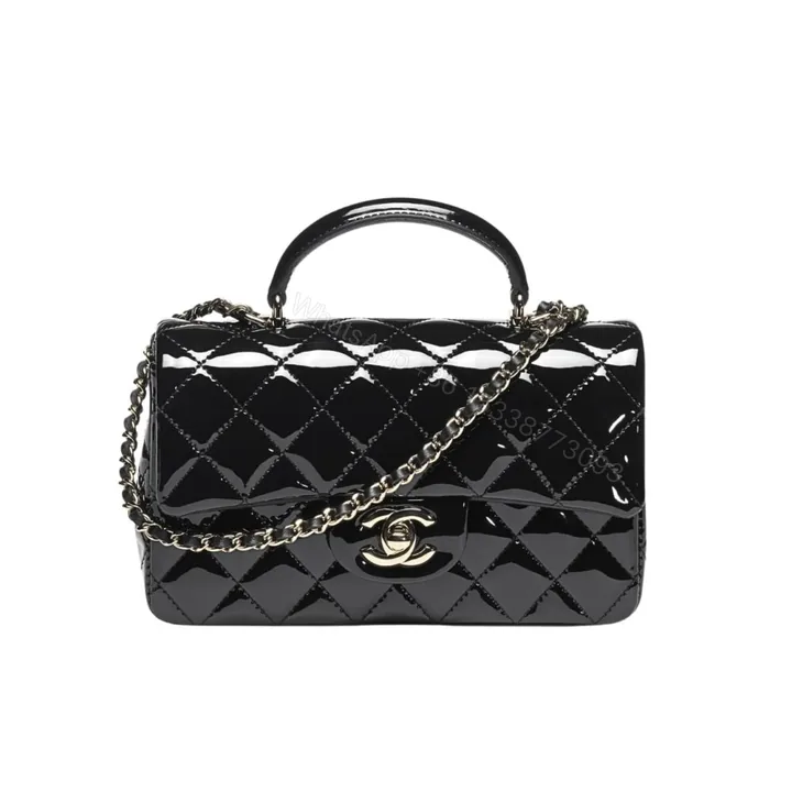 View 1 of Chanel Mini Classic Handbag With Top Handle Black 20Cm