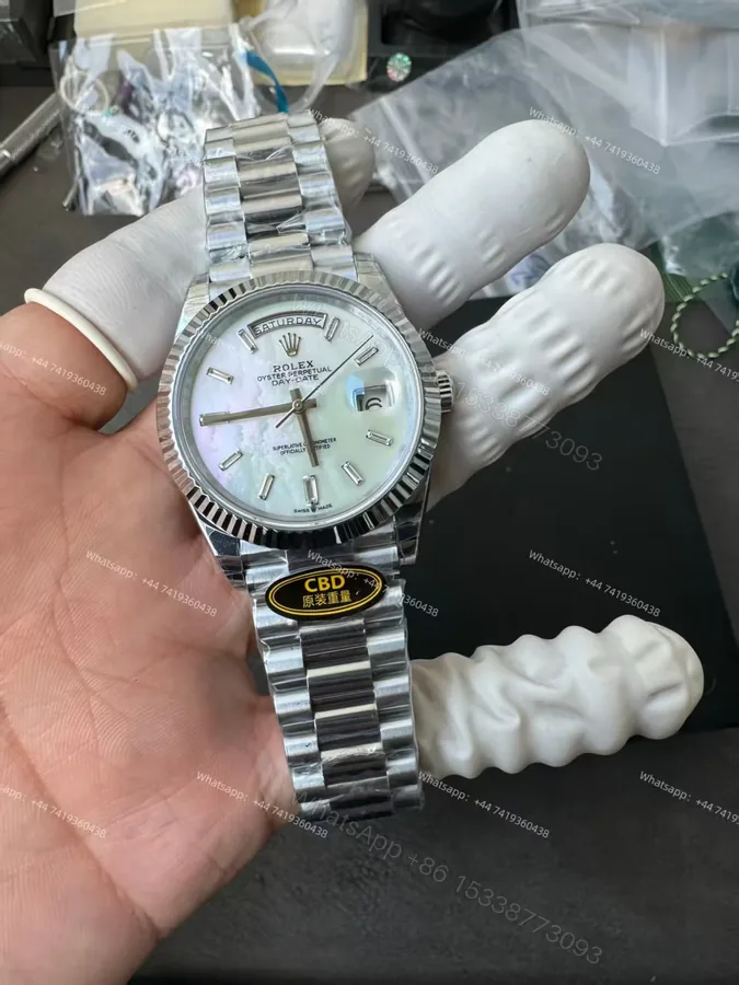 View 1 of Rolex Day-Date M228239-0078 1:1 Replica White Dial 40MM 3255 Movement Presidential Bracelet Super Clone Watch