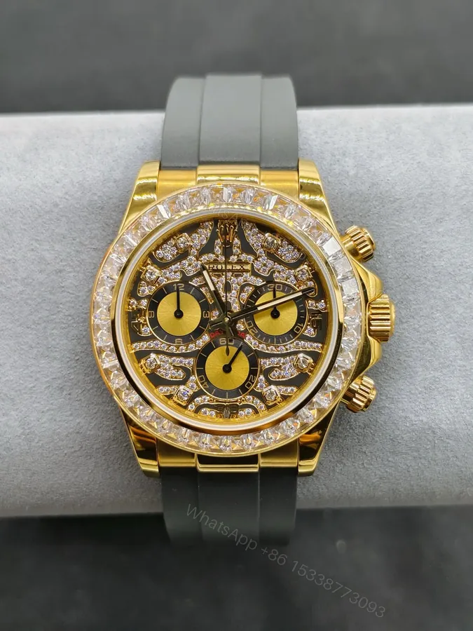 View 1 of Powerful eye of the tiger daytona replica 40MM Yellow Gold Edition RG-DAYTONA-EYE-TIGER-YG