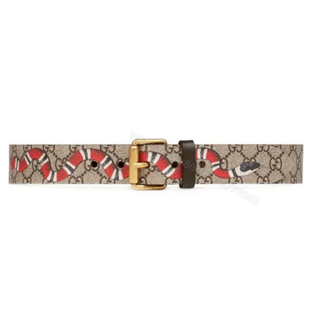 View 1 of GUCCI SNAKE PRINT GG SUPREME BELT – B42