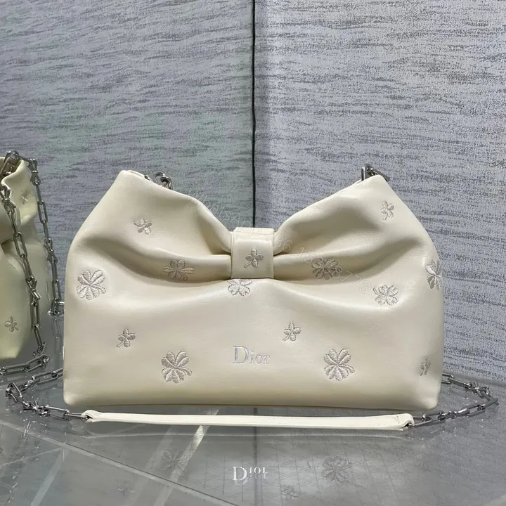 View 1 of Dior Bow Bag Small Latte Lambskin