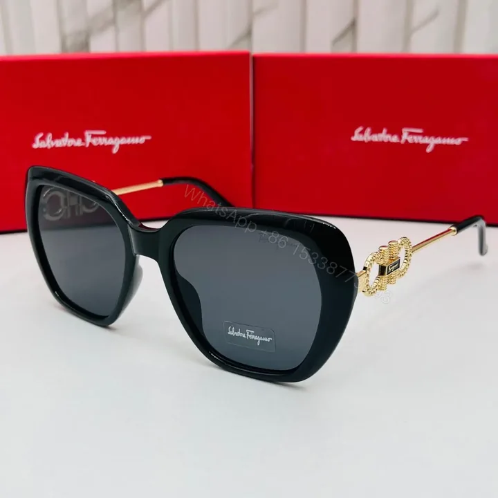 View 1 of Salvetore Ferrogamo Wayfarer Black Sunglasses