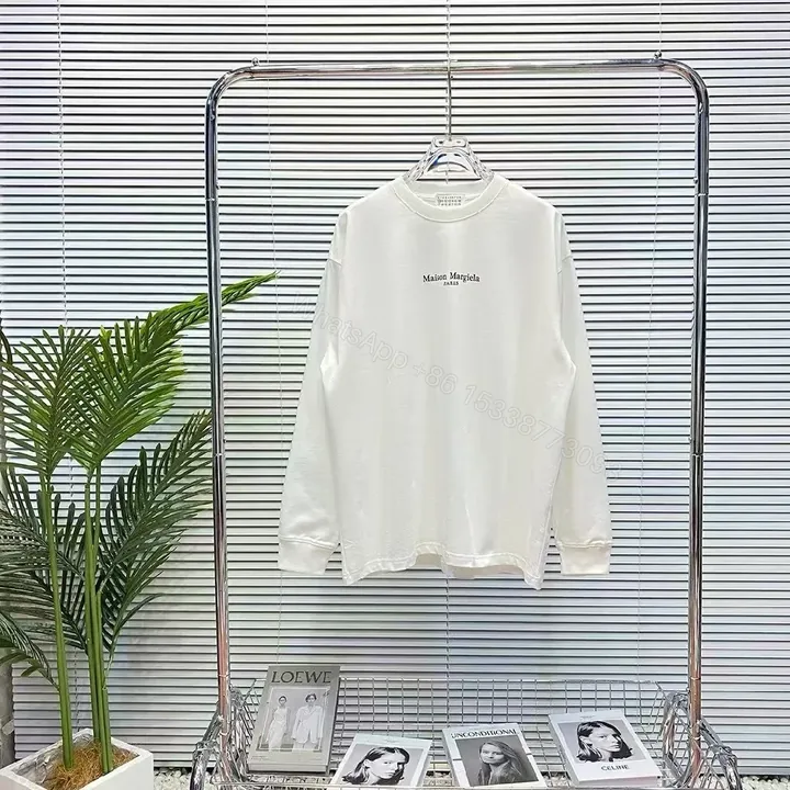 View 1 of White Cotton Minimalist Tee: Luxe Everyday Long-Sleeve