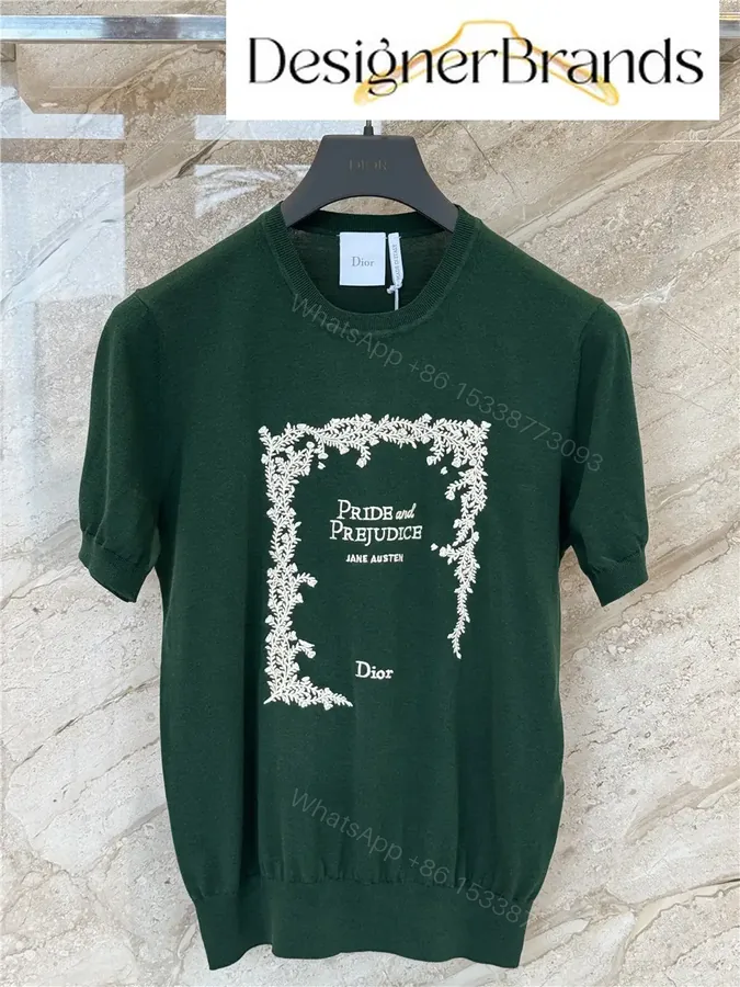 View 1 of Dior Green Pride and Prejudice Cover Short-Sleeve Knit Top