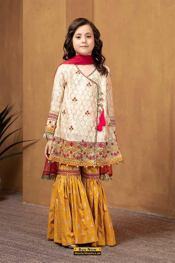 View 1 of Maria B Off White Kids Collection Replica