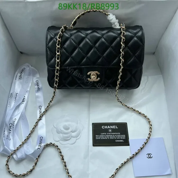 View 1 of Chanel Inspired Classic Black Flap Mini Bag- Elegant Style
