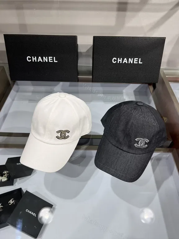 View 1 of Minimalist Chanel-Inspired Cap: White/Charcoal, Casual Luxe
