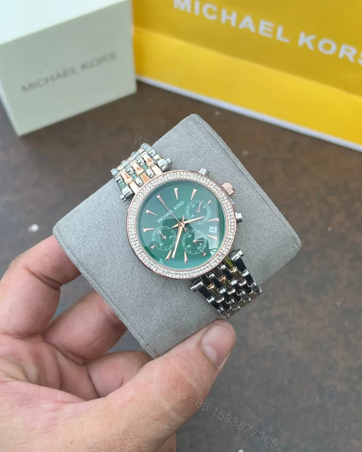 View 1 of First Copy Michael Kors Darci Rose Gold Green Dial Women’s Analog Watch