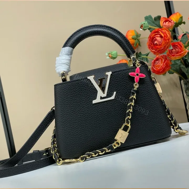 View 1 of Louis Vuitton LV Capucines BB Black Cowhide Leather Handbags 21x14x8cm