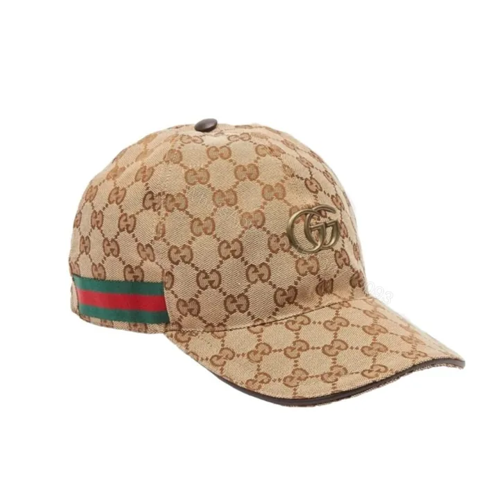 View 1 of Gucci GG Canvas With Web Baseball Cap Brown