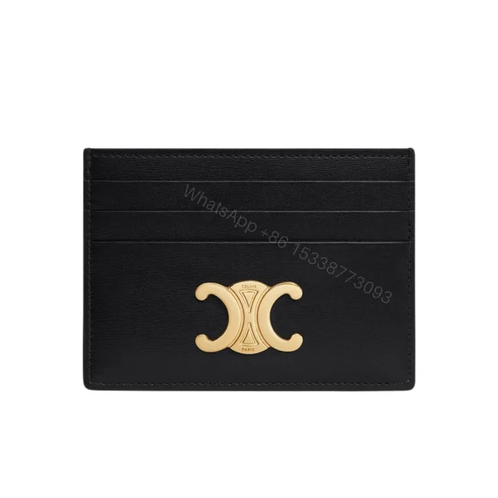 View 1 of CELINE WALLET TRIOMPHE CARD HOLDER BLACK 10.5CM