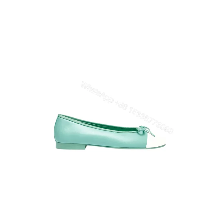 View 1 of Chanel Ballet Flats Light Green And White