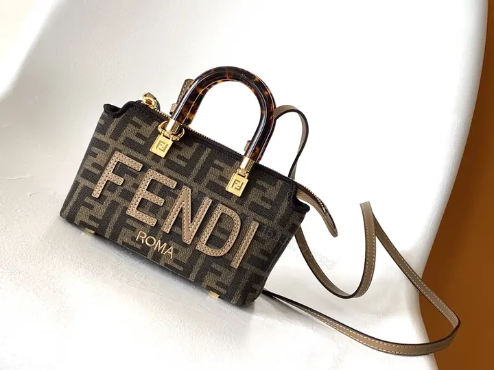 View 1 of Compact Monogram Tote: Luxe Everyday Carrier with Gold Hardware