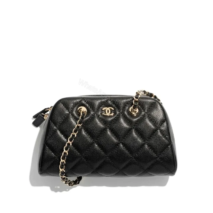 View 1 of Chanel Clutch With Strap Gold Metal In Black 20Cm