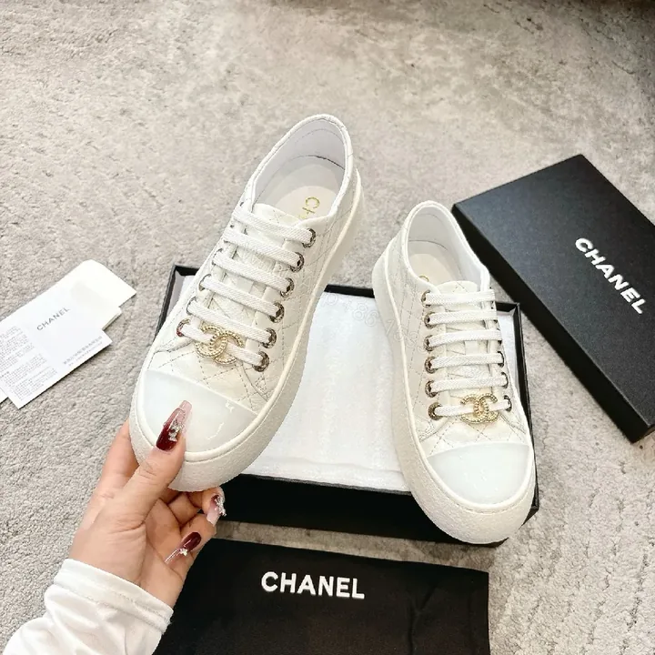 View 1 of White Quilted Leather Sneakers, Luxury Everyday Style, Cushioned Comfort