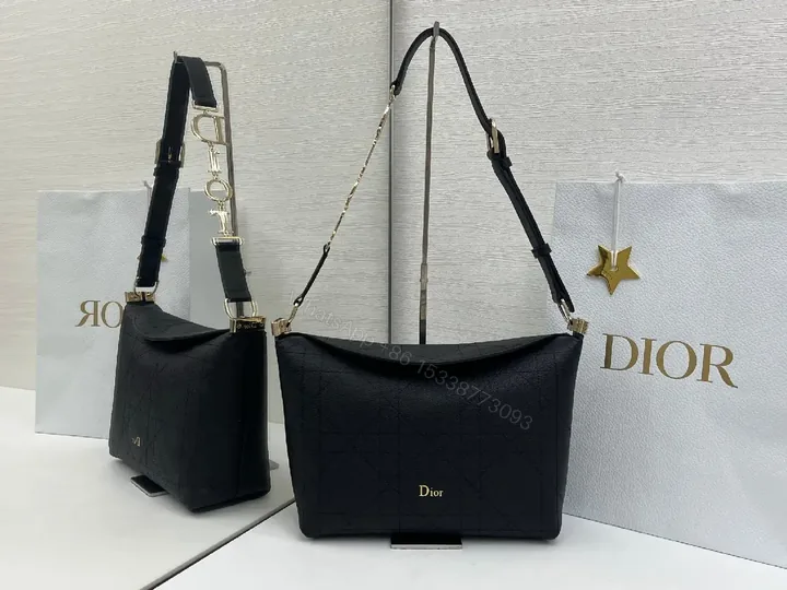 View 1 of Chic Black Quilted Shoulder Bag with Gold Accents