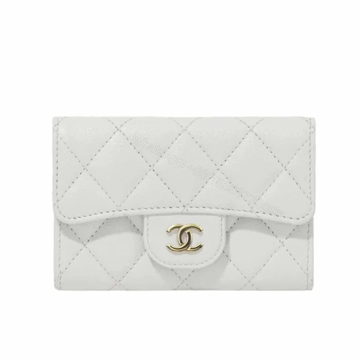 View 1 of Chanel Classic Card Holder Wallet White 10Cm