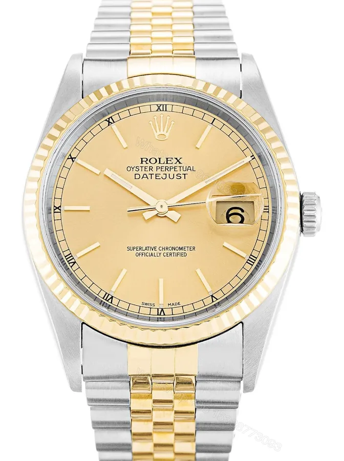View 1 of Replica Rolex Datejust Champagne Dial 16233 36 mm