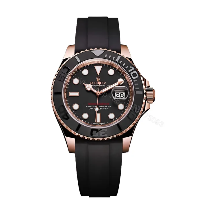 View 1 of Rolex Yacht-Master 40 116655 SATS Rose Gold Automatic Rubber Black Dial Replica