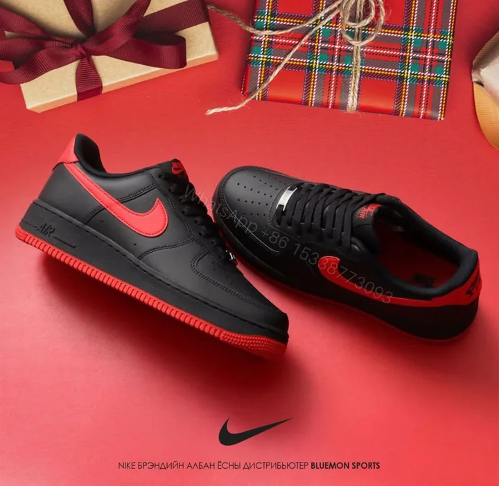 View 1 of First Copy Nike Air Force 1 “BlackRed”