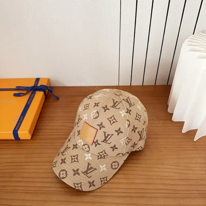 View 1 of Casual Luxe Cotton-Baseball Cap with Monogram Pattern