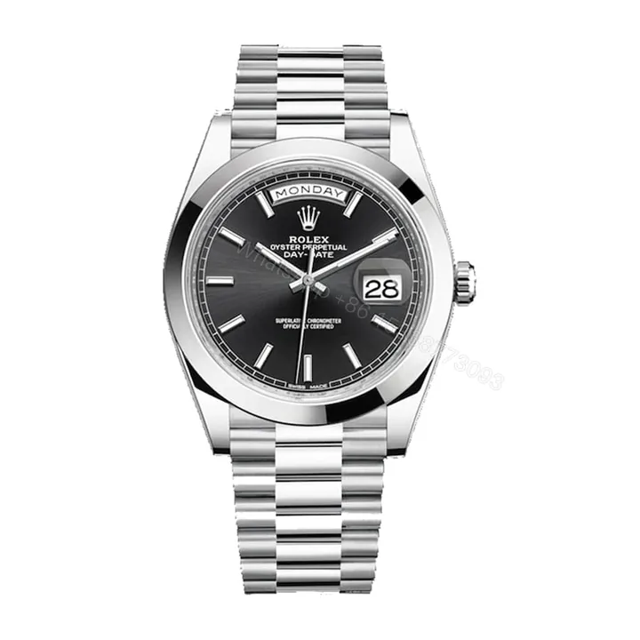 View 1 of Rolex Day-Date 36 128239 Super Clone : 36mm White Gold Diagonal Black Dial