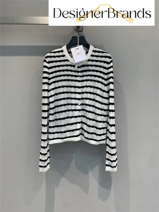 View 1 of Dior Mariniere Twinset Striped Knit Cardigan