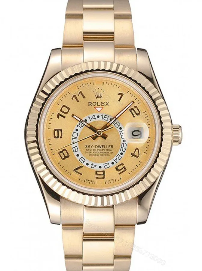 View 1 of Replica Rolex Sky-Dweller Gold Dial 80243